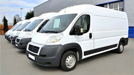 delivery vans parked in front of distribution center