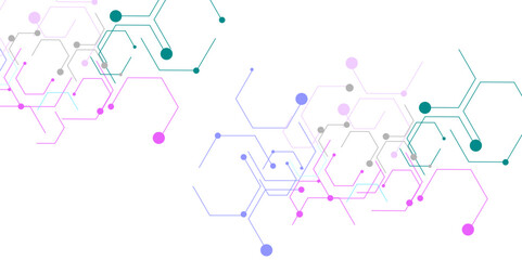 Obraz premium Abstract vector colorful technology concept. background illustration, . Flow of particles. Cyber technology illustration. 3d rendering