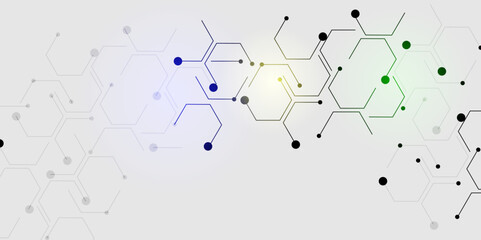 Obraz premium Abstract vector colorful technology concept. background illustration, . Flow of particles. Cyber technology illustration. 3d rendering