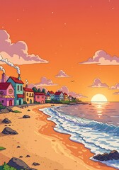 Sunset Shores: Pixel Paradise