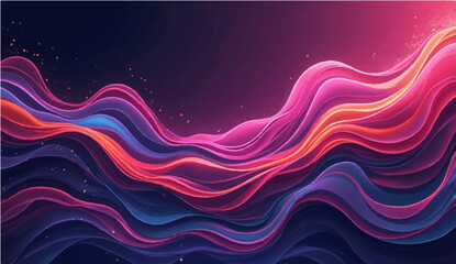 Abstract blue purple and red background with flowing waves and swirling light patterns