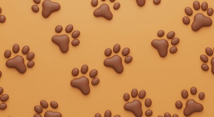 Chocolate Paw Prints: 3D Rendered Texture