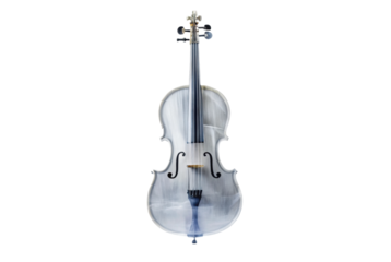 PNG Elegant white cello on black background - musical instrument art focus
