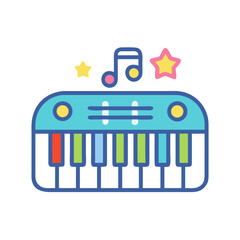 Obraz premium Piano Toy Icon Representing Musical Play for Children