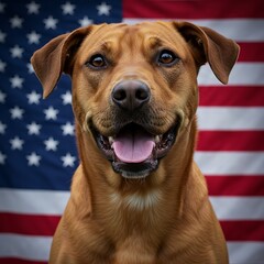 Patriotic Pup: A Portrait of American Joy