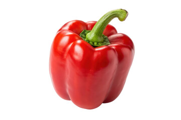 PNG Vibrant red bell pepper isolated on black background