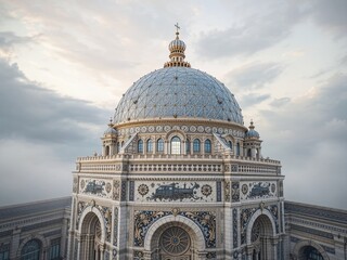 Obraz premium Pastel Geodesic Dome with Vintage Motifs