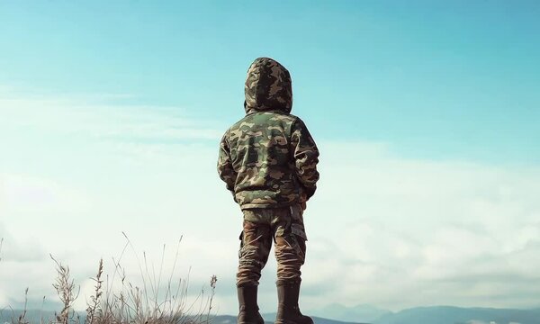 Lone explorer: A small figure stands on a high vantage point, a symbol of exploration and discovery against the backdrop of a vast and beautiful landscape, offering a unique perspective on the world.