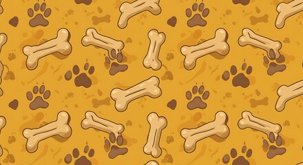 Paw Prints & Bones: A Playful Autumnal Pattern