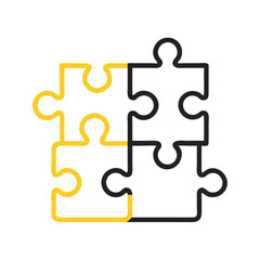 Obraz premium Puzzle Pieces Icon Representing Problem Solving and Logical Thinking