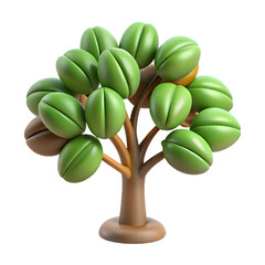 green tree isolated on white