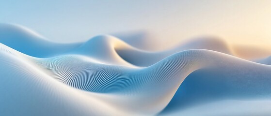 Ethereal blue and white striped waves