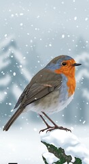 Winter Robin's Vigil AI Generated
