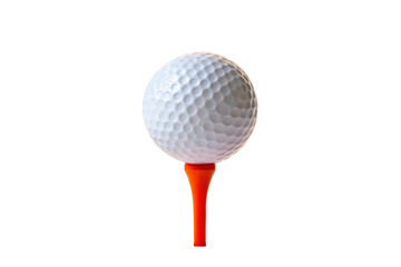 PNG Close-up of golf ball on orange tee against black background