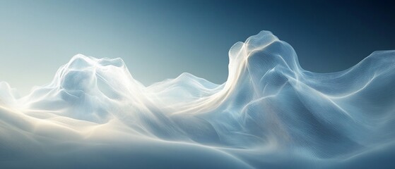 Ethereal Mountainscape Woven Light and Shadow