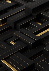 Abstract Black and Gold Geometric Pattern