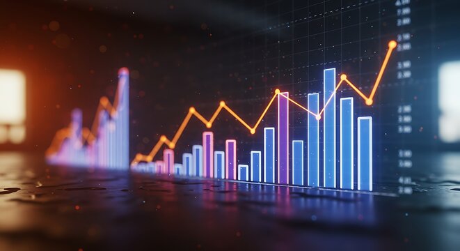 Neon Market Ascent AI Generated