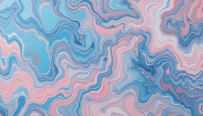 Swirling abstract background with fluid texture in light blue and pink shades creating a calming marble effect