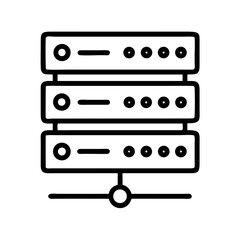 Server Rack Icon Representing Data Storage and Network Management Infrastructure