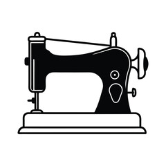 A manual sew machine vector art illustration