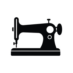 A manual sew machine silhouette vector art illustration