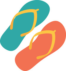 Obraz premium minimal beach flip flops icon with modern flat layout