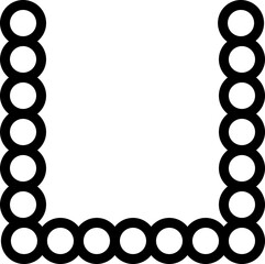 Vertical column of evenly spaced dots forming a linear frame shape.