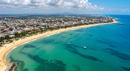 Coastal Paradise at Noon AI Generated