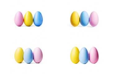 Soft pastel Easter eggs with decorative patterns for holiday