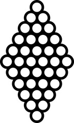 Honeycomb-style grid built from outlined dots arranged in a diamond-shaped tiling.