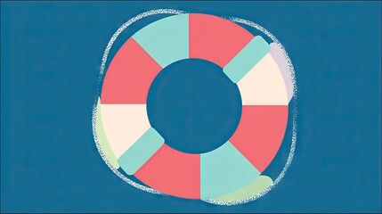 Obraz premium Colorful pastel life preserver graphic