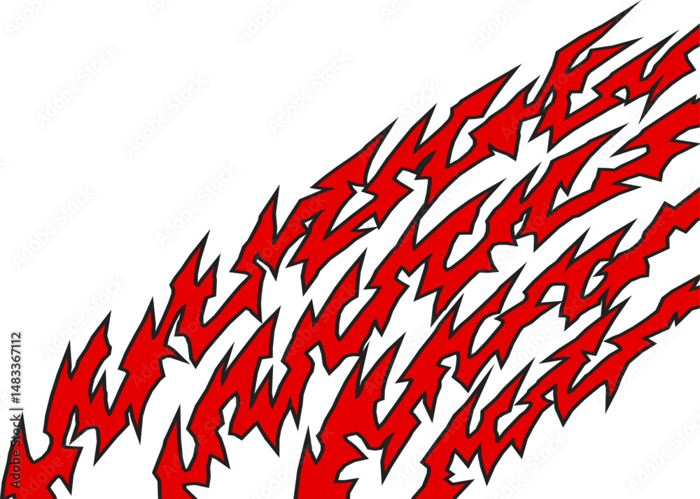 Poster abstract background with curved geometric spike lines pattern and with some copy space area