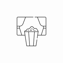 cinema popcorn icon sign vector