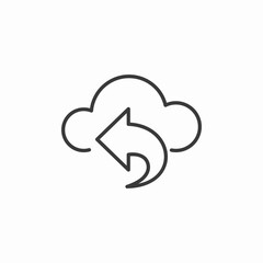 cloud data recovery icon sign vector