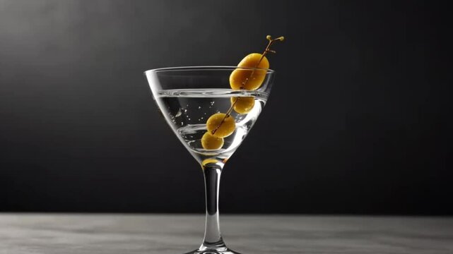 Martini Design Glass video. Ai generated.