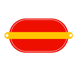 vector illustration of a red and yellow label