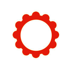 red round label