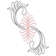 An illustration of a vectors different type of  flowers, traditional and cultural alpona design in continuous line art drawing style.