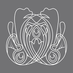 An illustration of a vectors different type of  flowers, traditional and cultural alpona design in continuous line art drawing style.