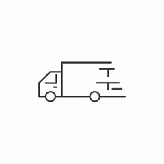 delivery truck moving icon sign vector