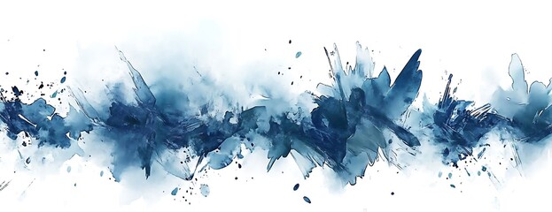 Blue ink splash, abstract art