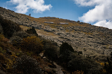 Trekking Trail in High Himalayas for Hiking. Route to Upper Mountains in Manikot