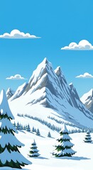 Snowy Peaks, Azure Sky