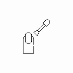 finger with nail and nail polish brushes icon sign vector
