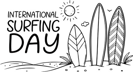 international surfing day vector on transparent background for banner,flyer,poster