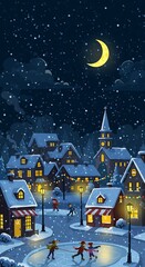 Winter's Night, Cozy Village