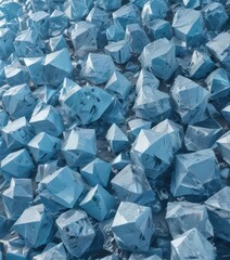 Cool blue geometric shapes, ice-like texture, subtle gradient,  style,  teal