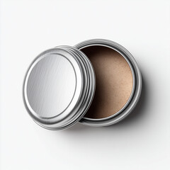 Empty metallic food tin can isolated on a white background