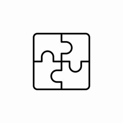 four puzzle pieces icon sign vector