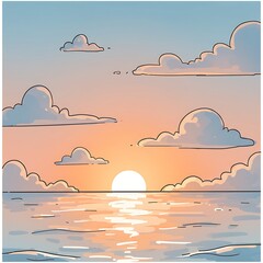Sunset Seascape: Gentle Hues
